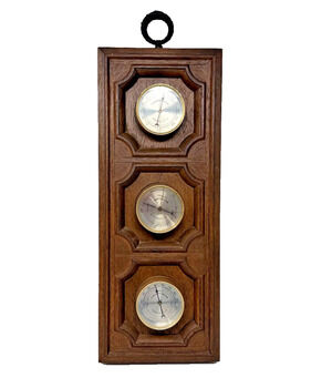 Springfield Instrument Co Vintage Wall Weather Station Thermometer Barometer